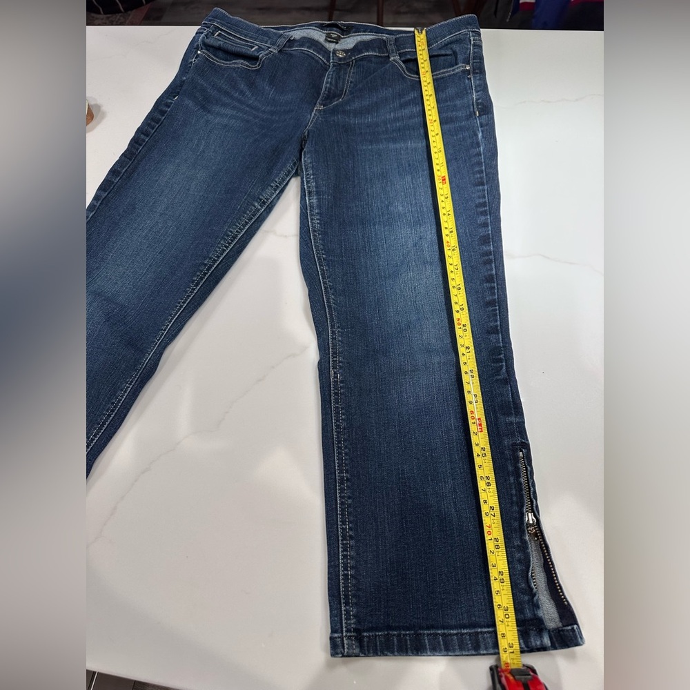 White House Black Market Noir Indigo Slim Cropped Cotton Blend Jeans Women’s 12 - Picture 12 of 12